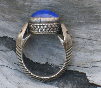 Lapis & Sterling Asp Ring - sz 8